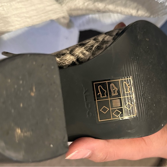 Aldo Boots US 7 Faux Snakeskin Boots. 3.5” block heel. - Picture 4 of 4